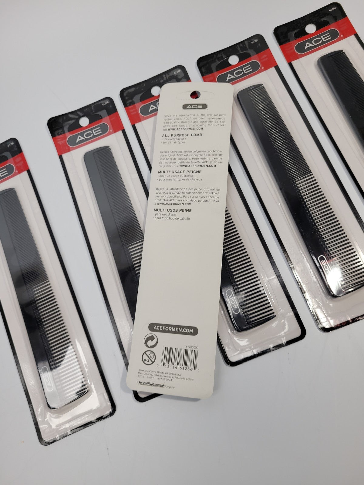 All Purpose Hair Comb Set - 6 Black Styling Combs for All Hair Types