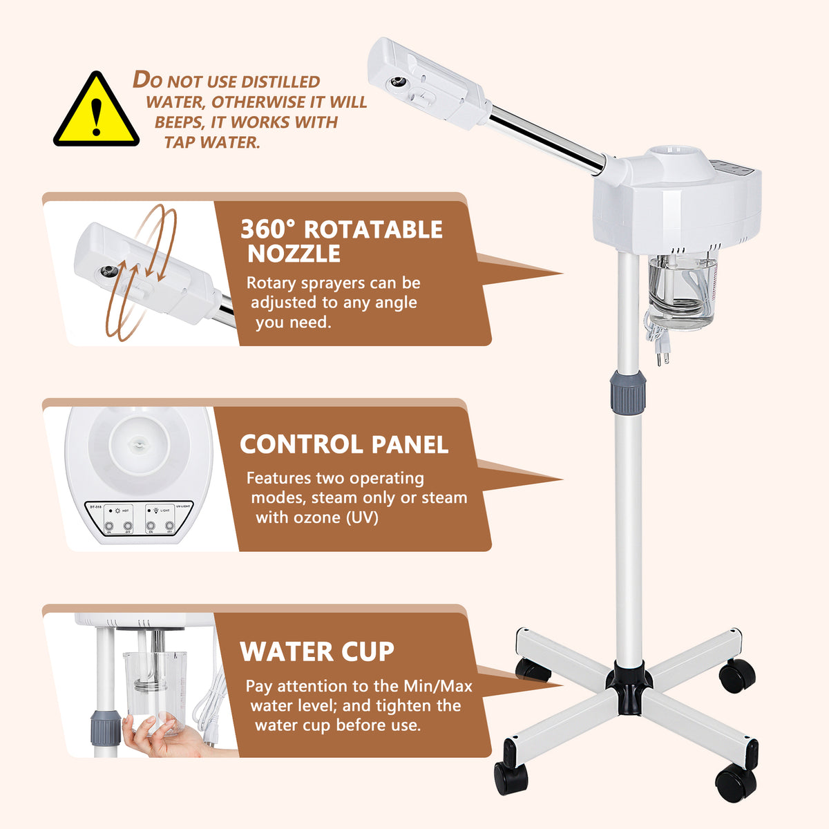 Professional Facial Steamer with Ozone & Steam Modes