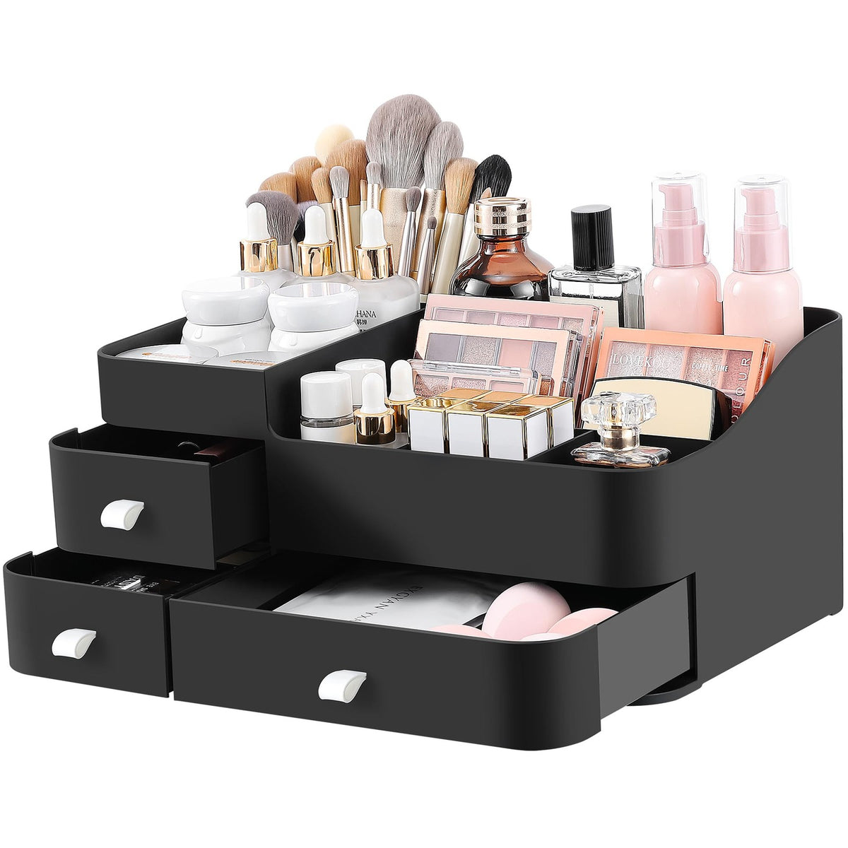 Large Perfume Organizer with Drawers - Men's Vanity Storage & Decor