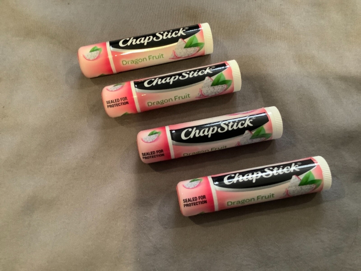 4 Pack Lip Balm Tubes - Sealed Chapstick Dragon Fruit Flavored 0.15 Oz