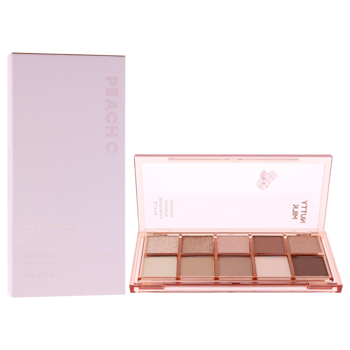 2-Pack Seasonal Eyeshadow Palette - Nutty Milk by Peach C, 0.34 oz - Versatile Matte, Shimmer & Glitter Shades