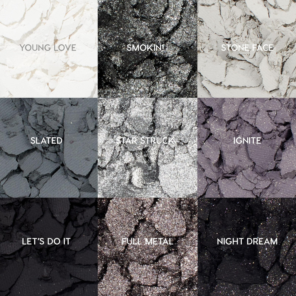 Smokey Gray Eyeshadow Palette - Glitter & Matte Eyeshadows for Bold Looks