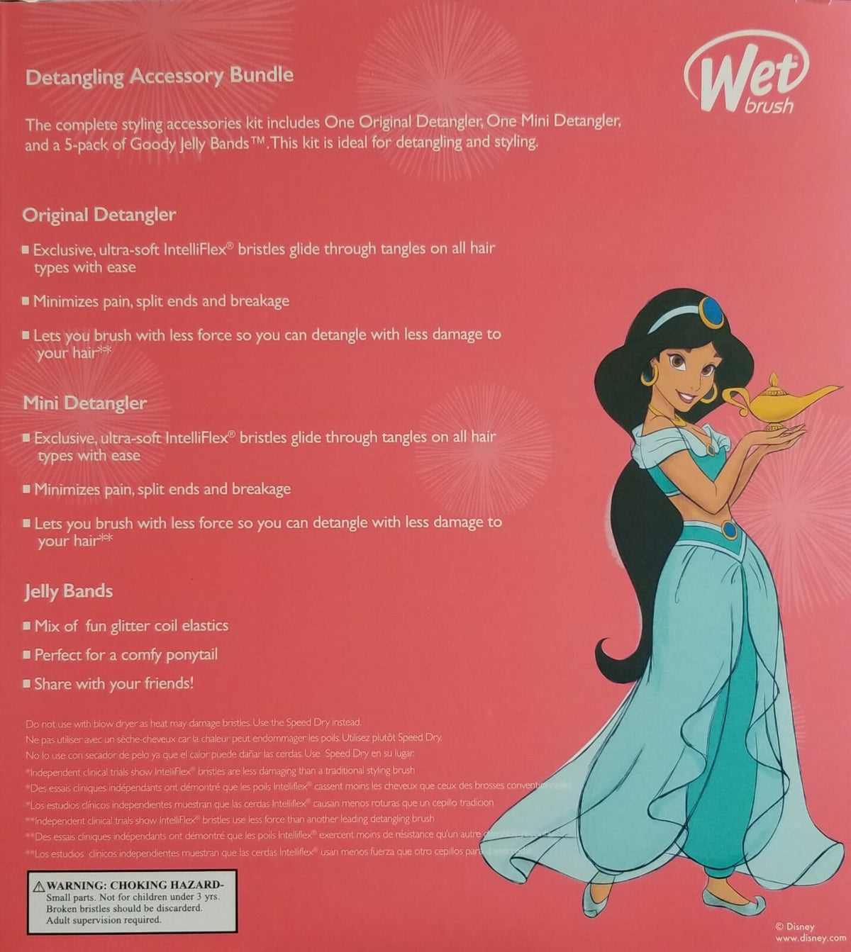 Disney Princess Character Wet Brush Set with Detanglers & Jelly Bands - All Variants