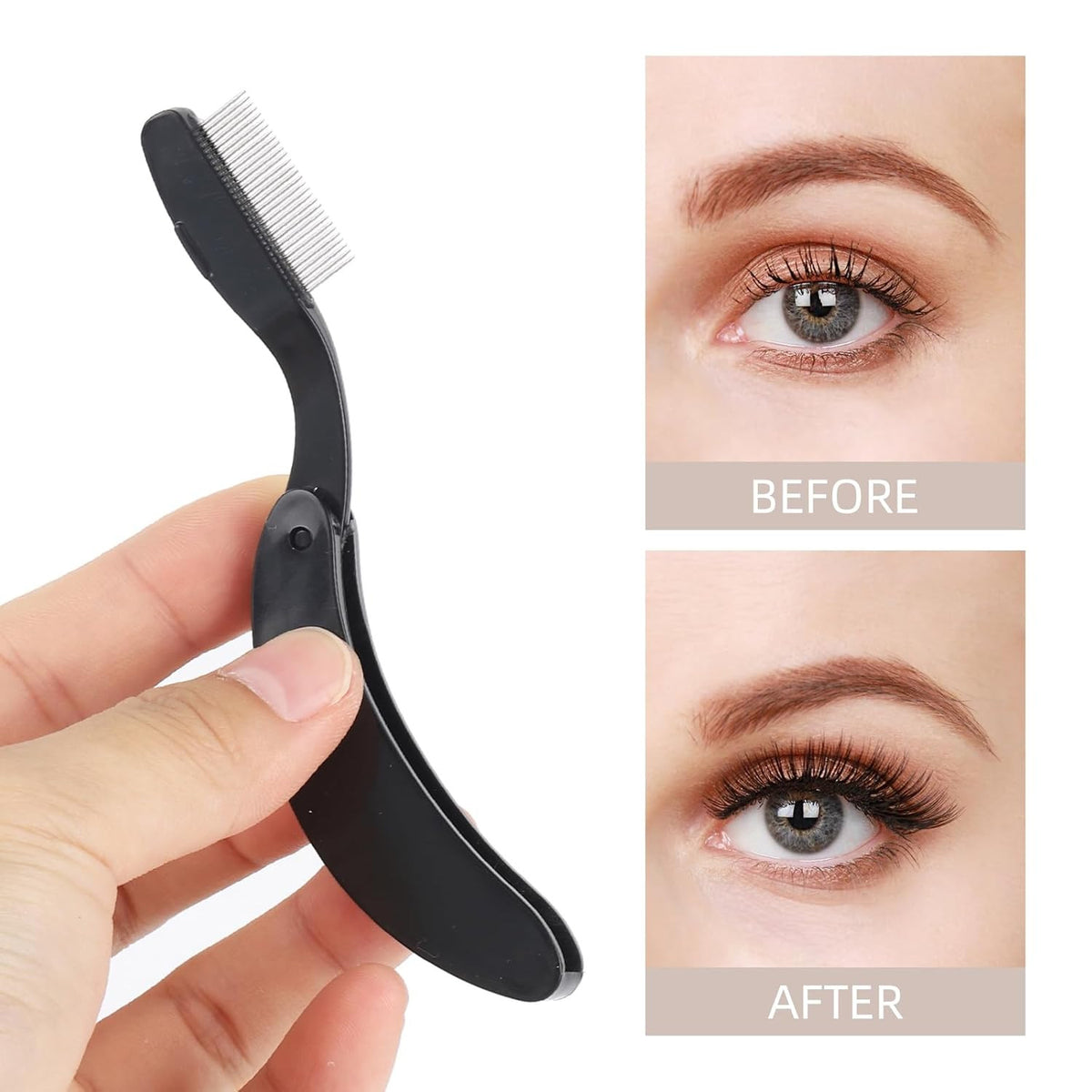 Folding Eyelash Comb Lash Separator Tool - Metal Teeth, Reusable, 5 Pack