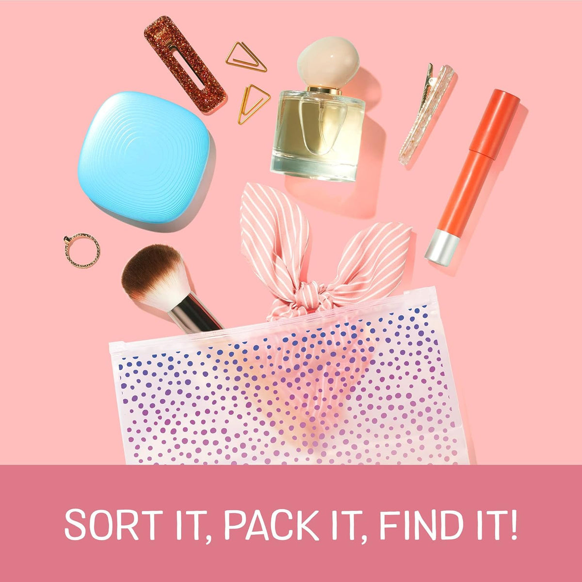 Reusable Travel Makeup & Accessory Bags - Charm Collection 5 Pack