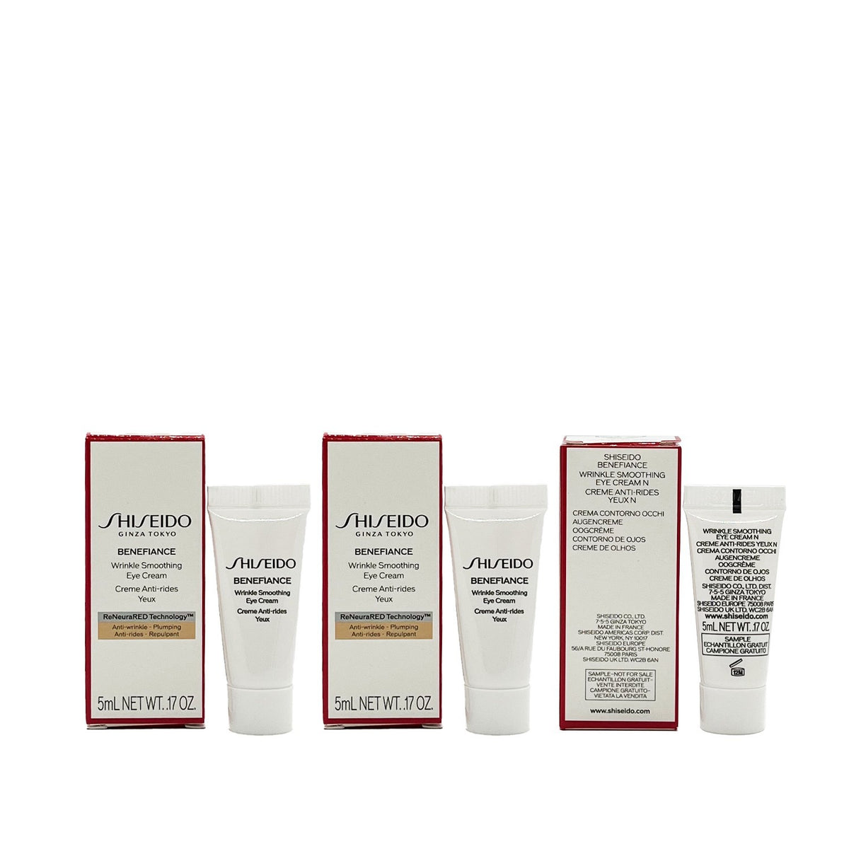 Shiseido Benefiance Wrinkle Smoothing Eye Cream Set - 3 x 5ml