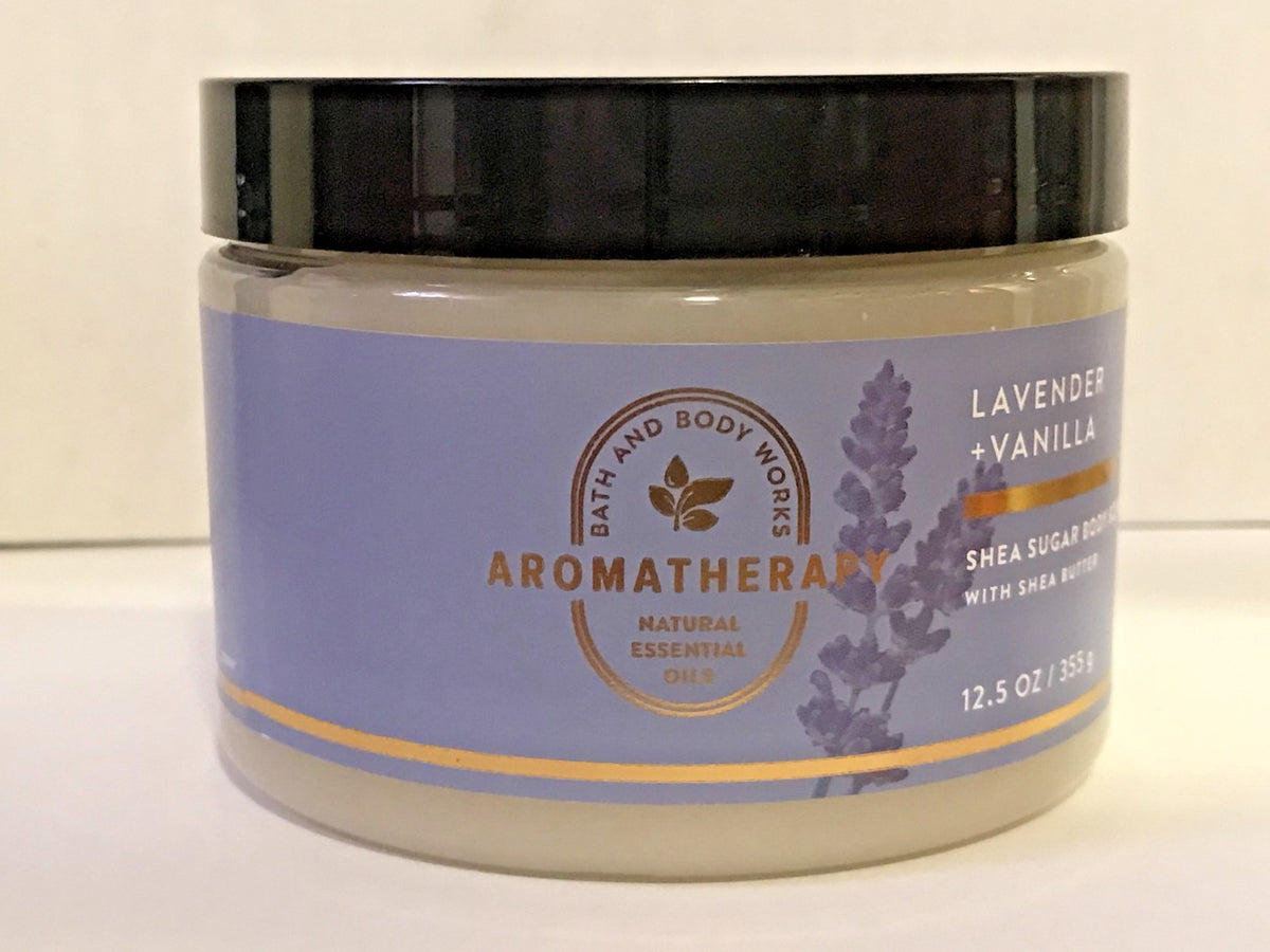 LAVENDER VANILLA SUGAR BODY SCRUB 12.5 OZ BATH WORKS AROMATHERAPY