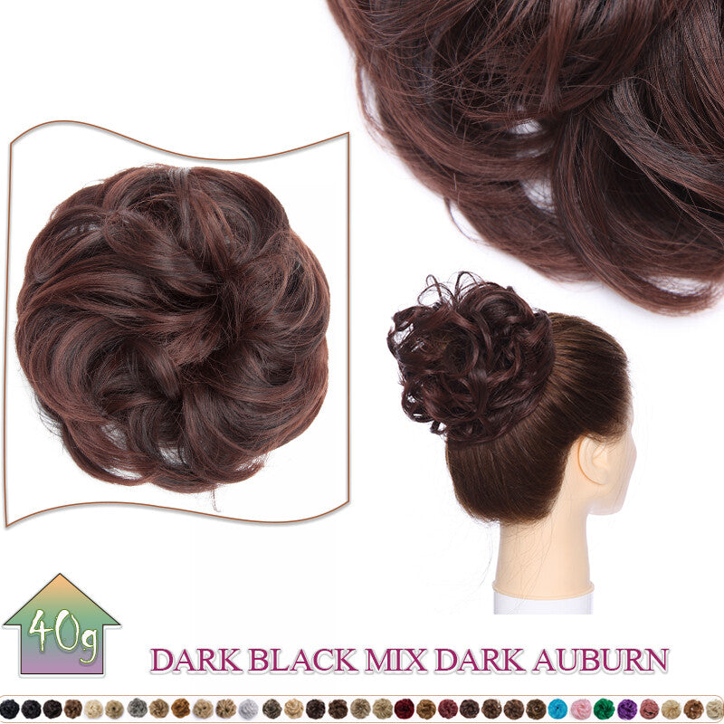 Curly Messy Bun Hair Extension Scrunchie Natural Updo Thick Human Hair