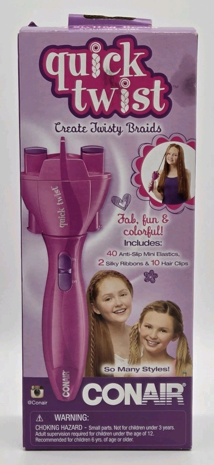 Conair Quick Twist Twirl Hair Braider Electronic Hairstyle Tool