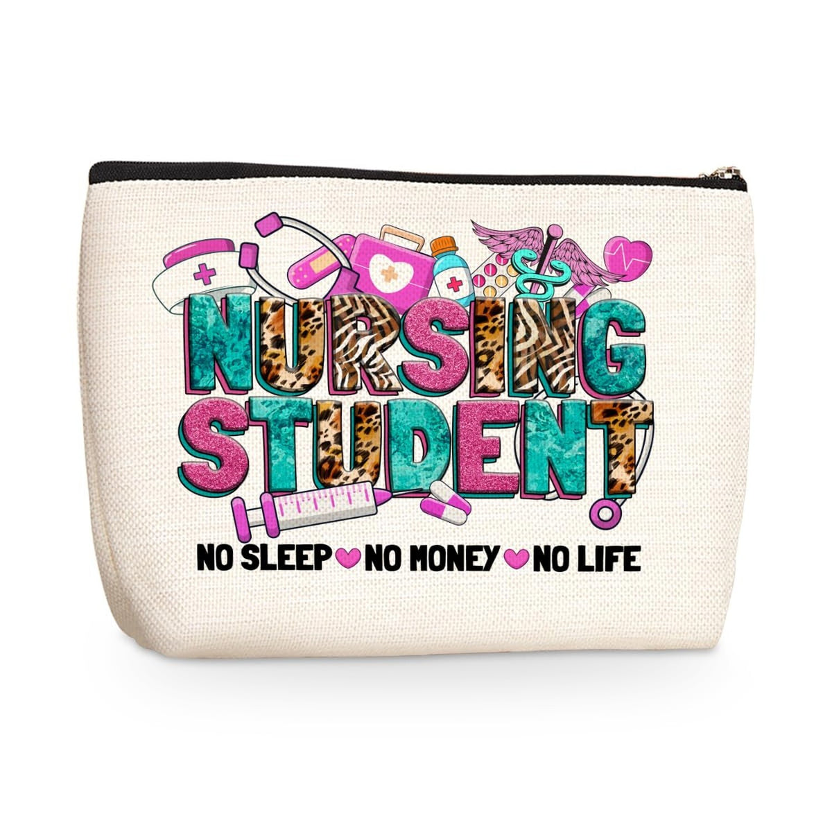 Nurse Makeup Bag - Inspirational Cosmetic Organizer for Women & Students
