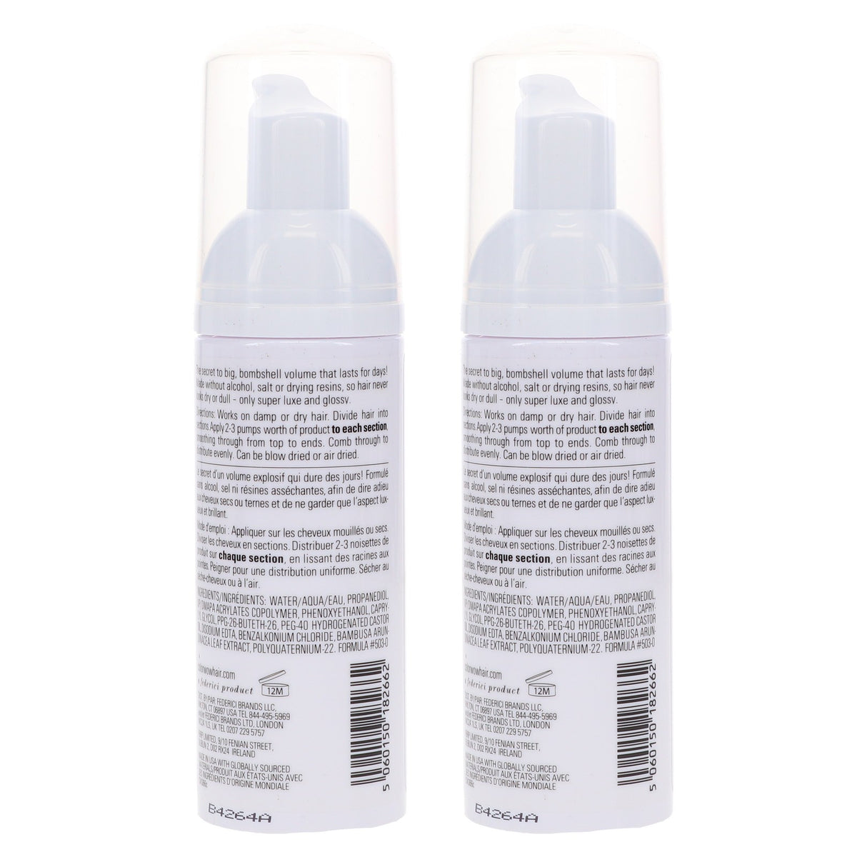 Large Volumizing Hair Foam - 1.67 oz Pack of 2 for Thick Glossy Locks