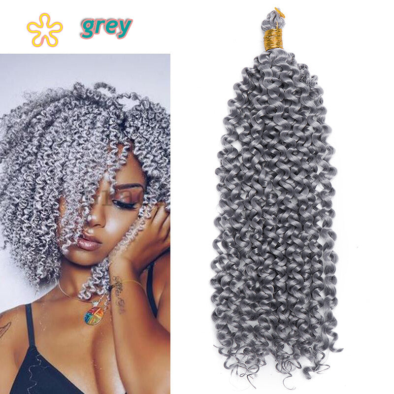 14-Inch Water Wave Crochet Hair Extensions - Afro Curly, Bouncy & Soft