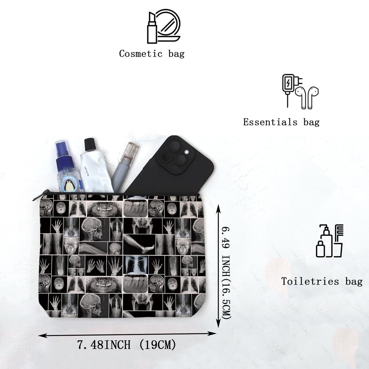 Radiology Tech Graduation Gift Zipper Pouch Bag for Doctors & Technicians
