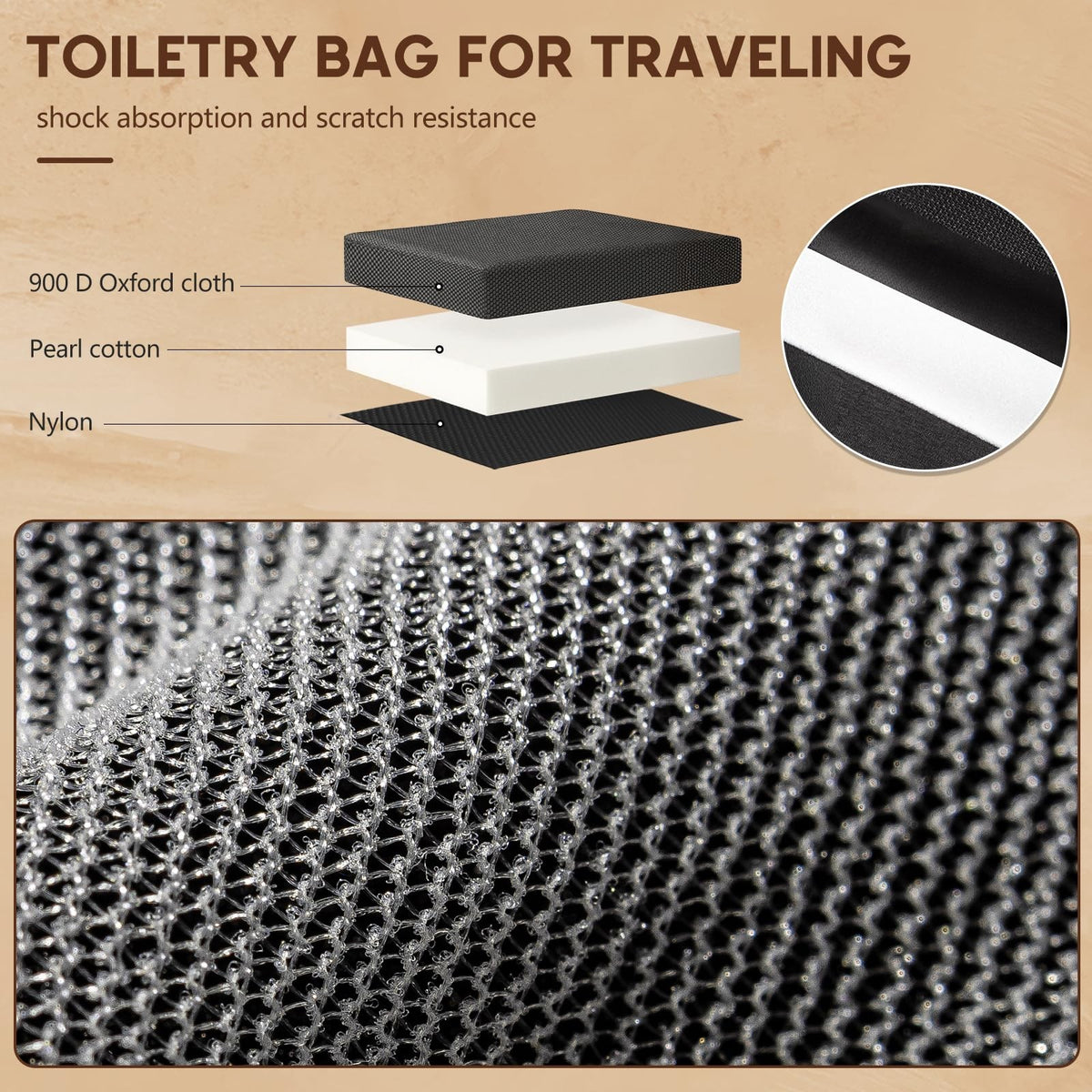 Water-Resistant Men’s Toiletry Bag with Expandable Compartments Travel Organizer