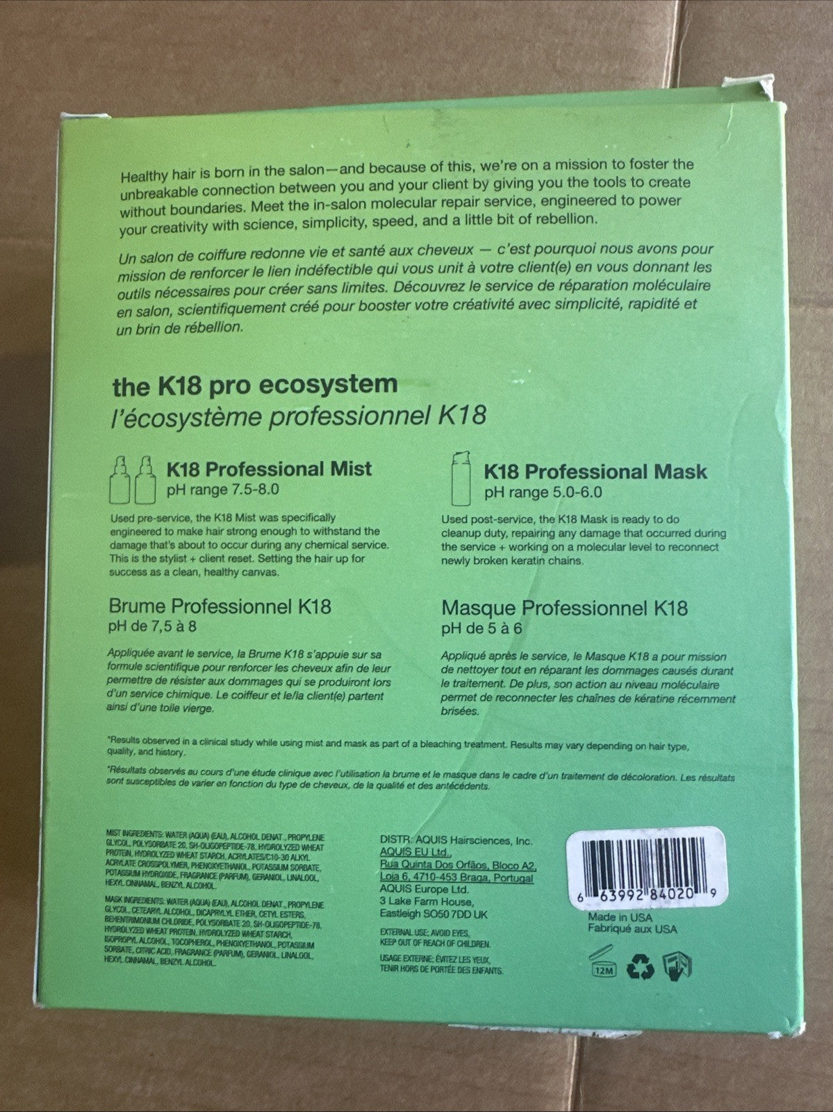 K18 Pro Peptide Hair Repair Kit - Mist & Mask for Hair Damage Recovery