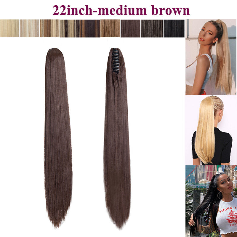 Thick Ponytail Hair Extension with Claw Clip - Wavy Curly Synthetic Hair