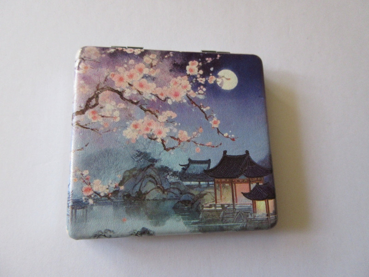 Double-Sided Portable Travel Compact Mirror for Purse - Japanese Inspired