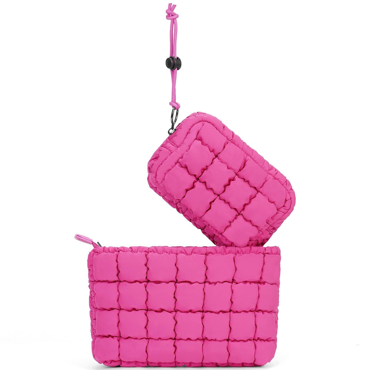 Quilted Makeup Bag and Pouch Set with Card Organizer - Travel Friendly