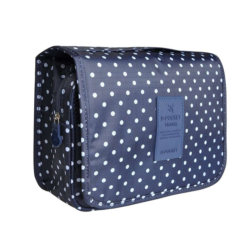 Travel Cosmetic Organizer Bag with Multiple Compartments and Water-Resistant Oxford Fabric