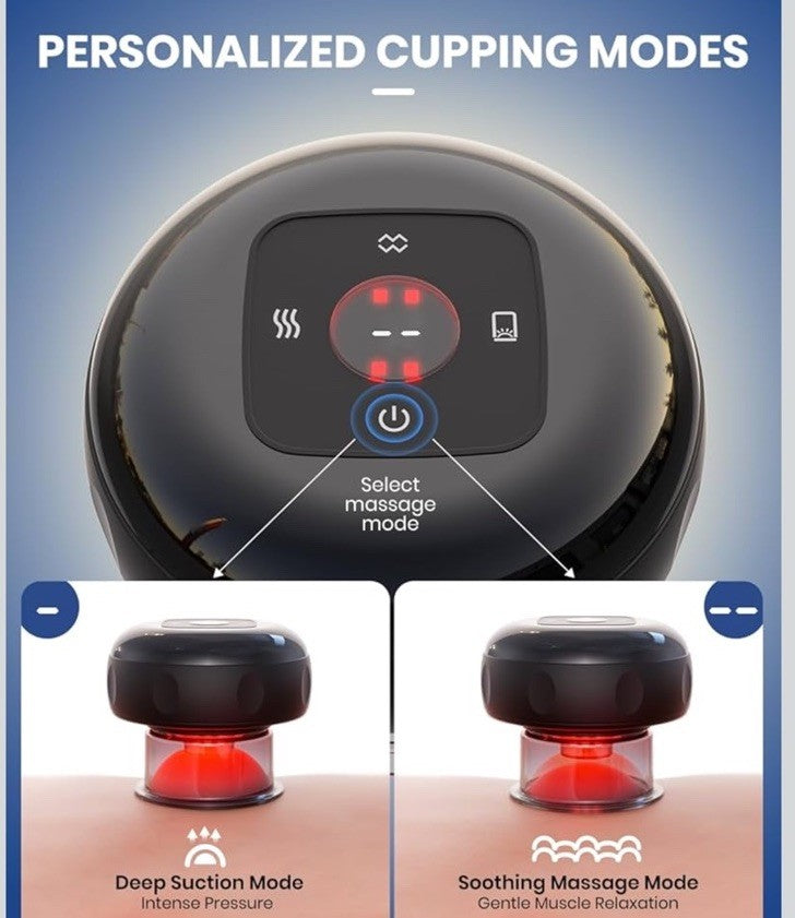 Electric Cupping Therapy Kit 5-in-1 with Red Light for Massage & Pain Relief