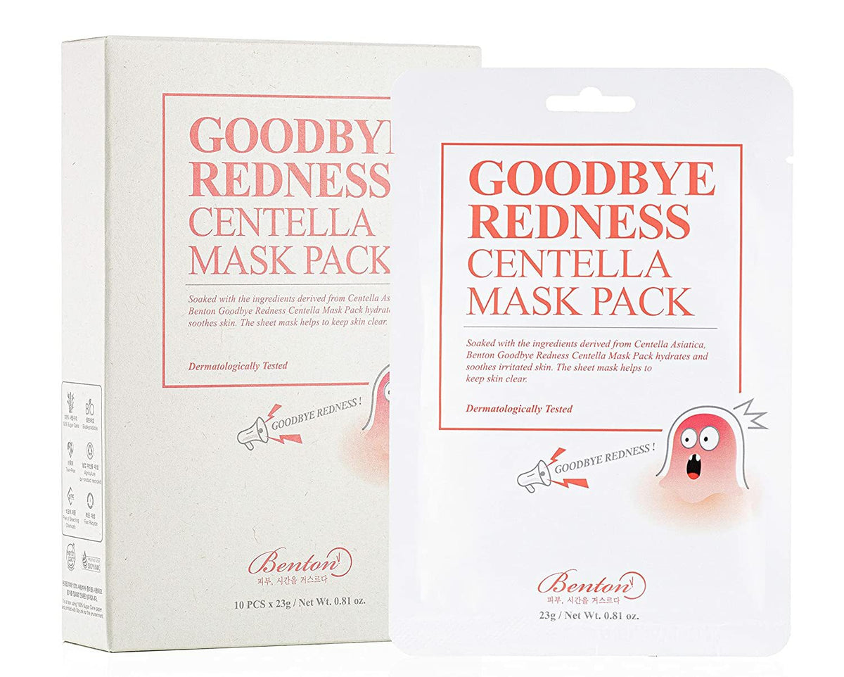 Centella Mask Pack - 10 Sheets, Hydrating & Soothing