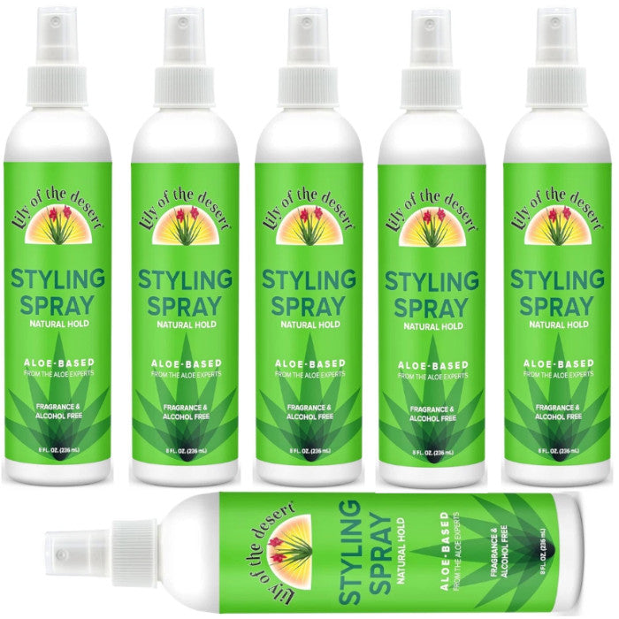 Natural Hold Hair Spray - Aloe Vera Formula, 8 fl oz, Pack of 6