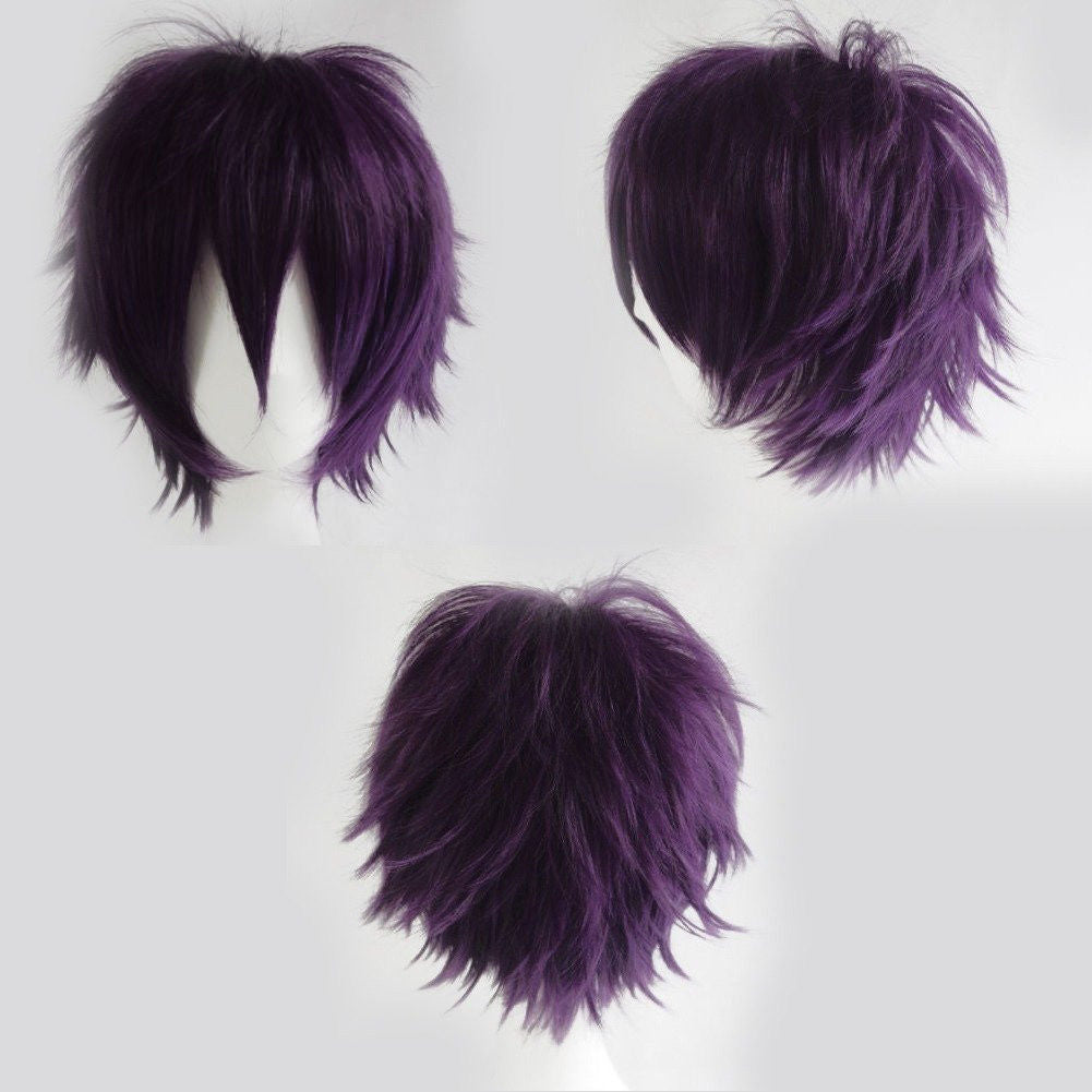 Anime Cosplay Wigs Short Straight Heat-Resistant Synthetic Hair Costume Accessory
