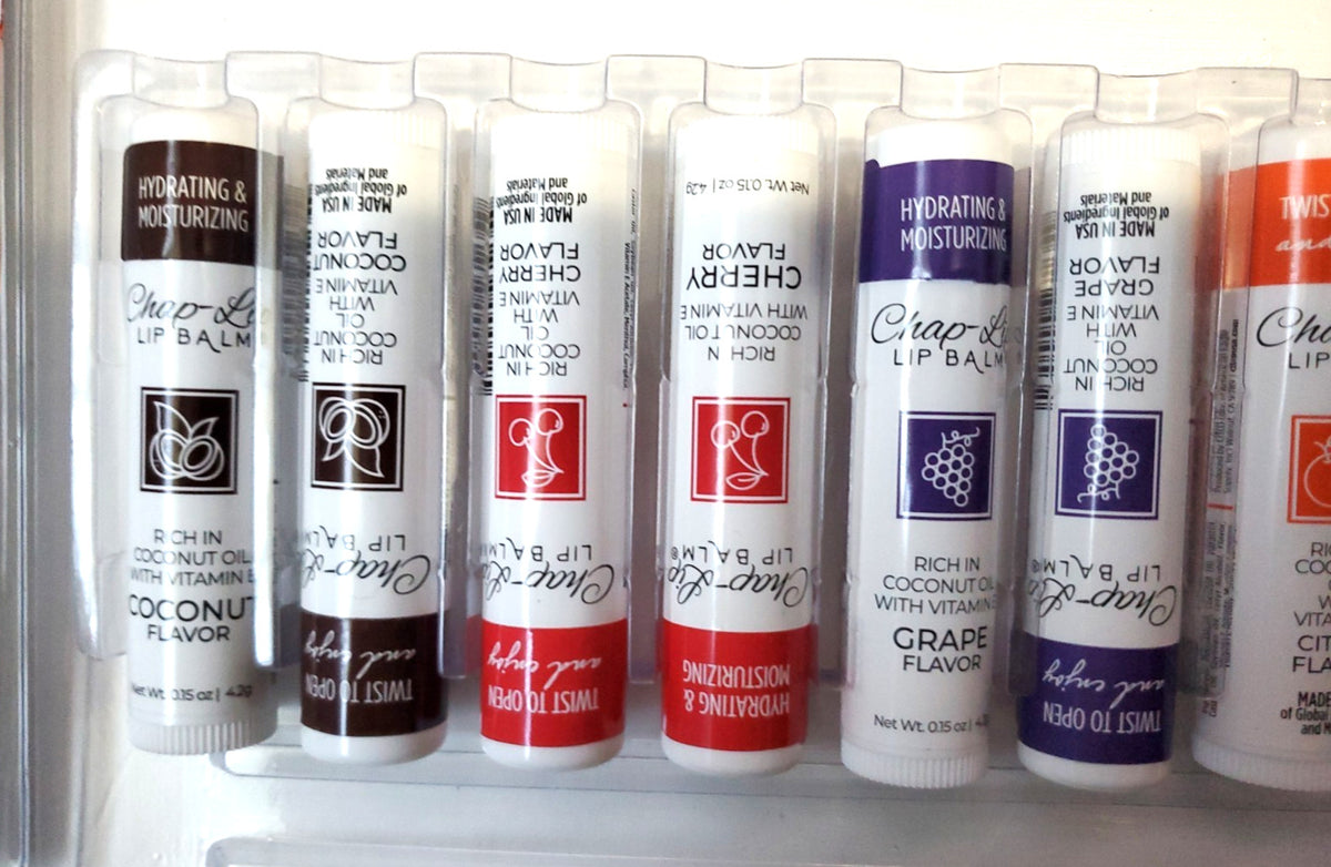 Chap Lip 14-Pack Assorted Flavored Lip Balm Set - USA