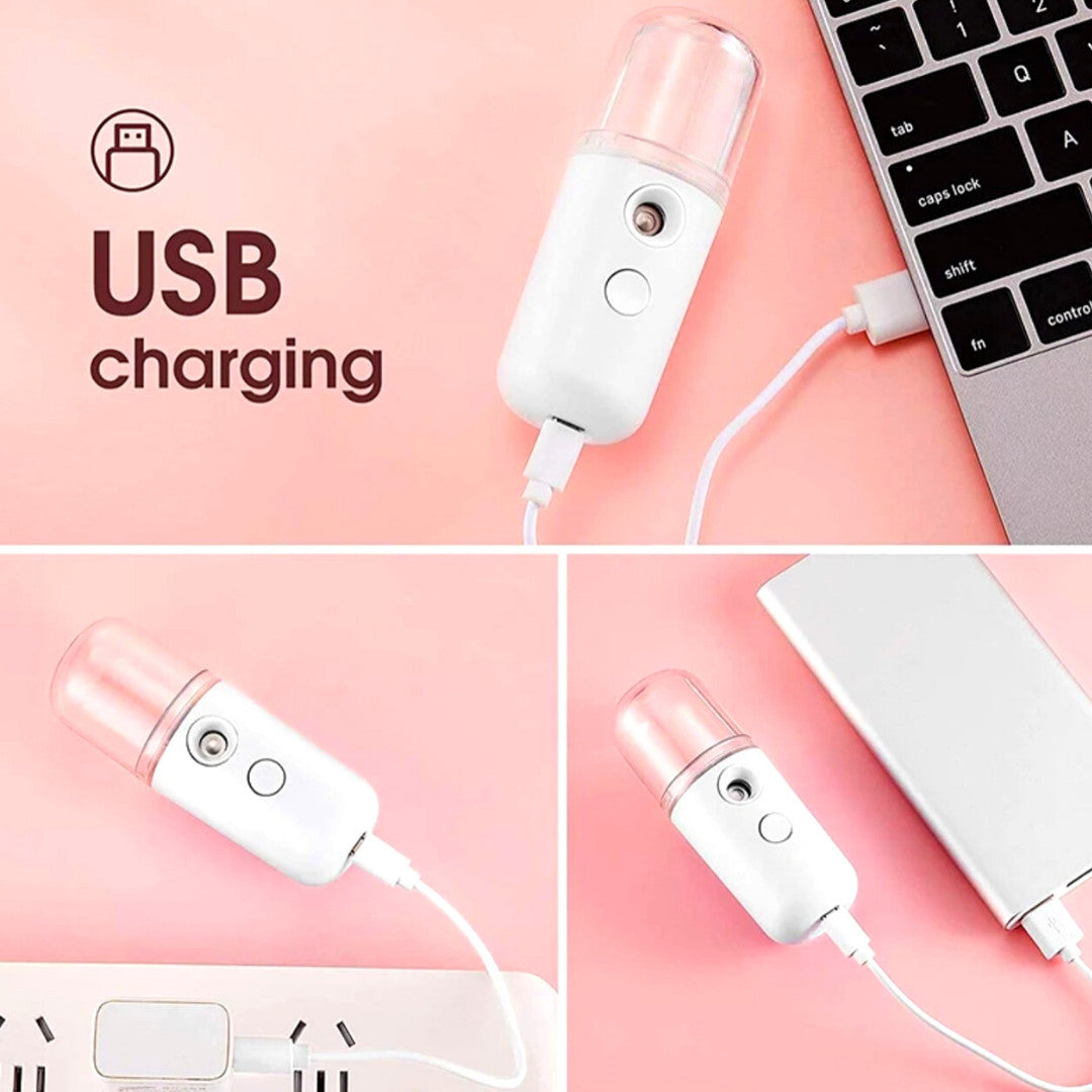 Portable Nano Facial Mist Sprayer 30ml USB Rechargeable Humidifier