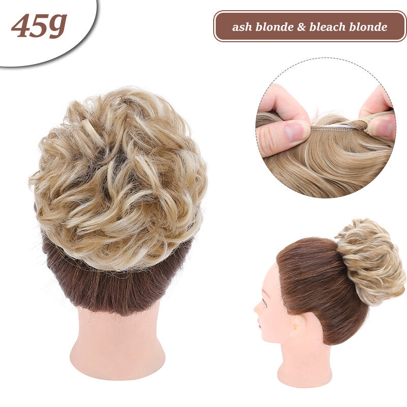 Thick Curly Messy Bun Hair Piece - Synthetic Hair Extensions for Updo & Volume