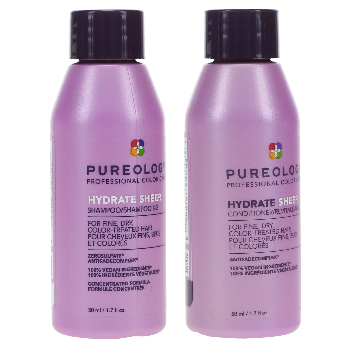 Pureology Hydrate Sheer Shampoo & Conditioner Set 1.7 oz Vegan Hair Care