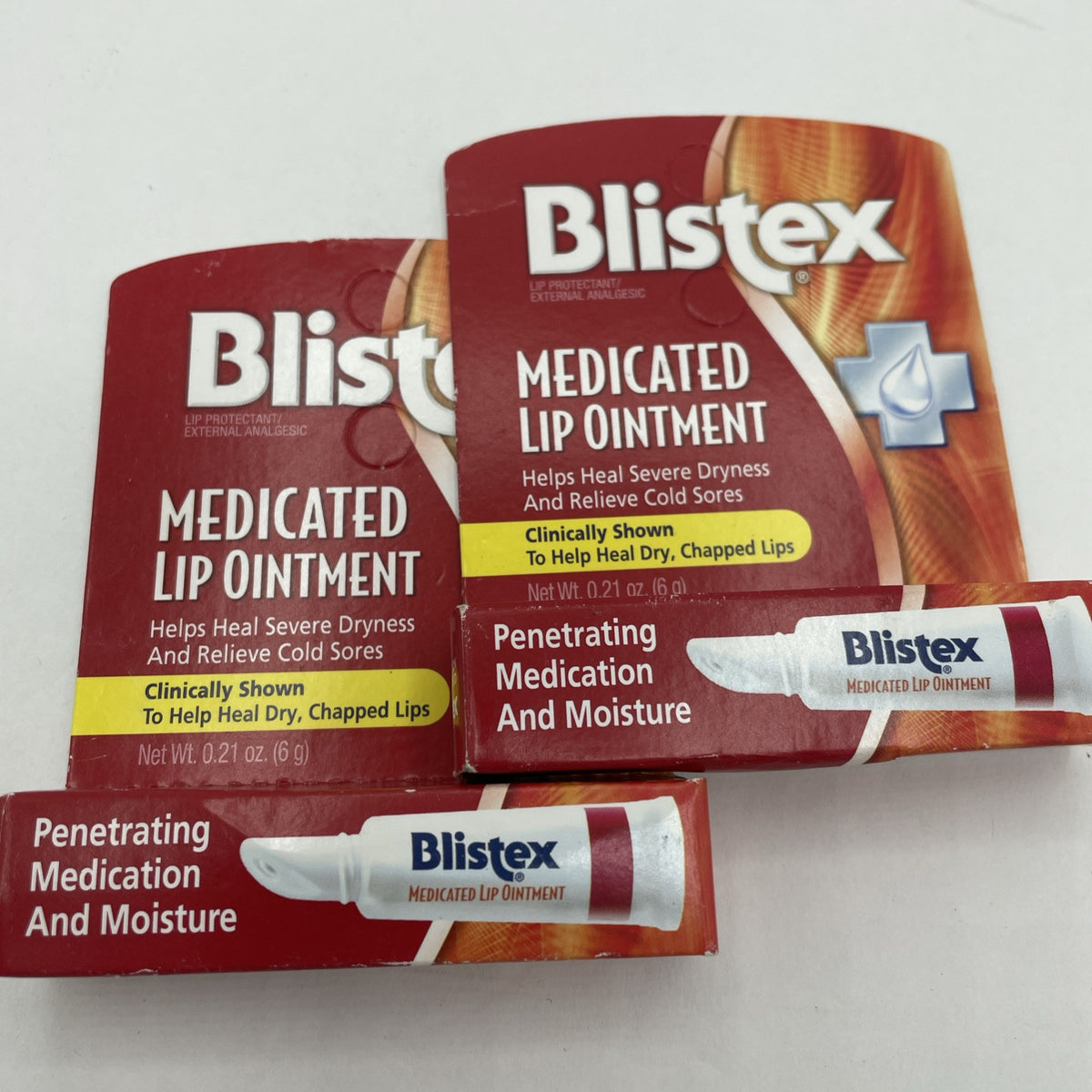 Medicated Lip Balm Set - 2 Pack 0.21 oz Lip Ointments for Dry & Chapped Lips
