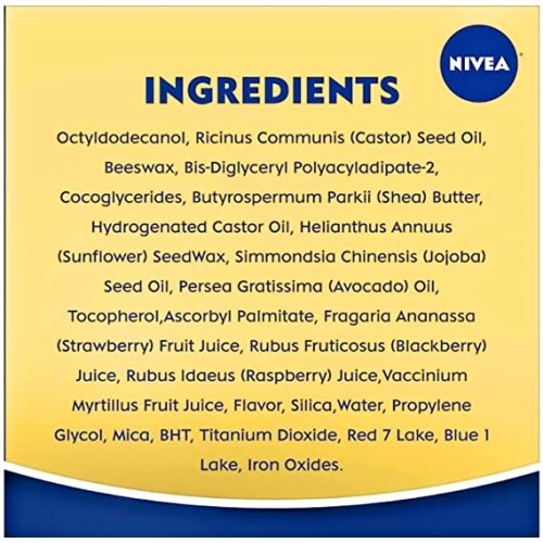 Nivea Blackberry Tinted Lip Balm Pack of 4 - Hydrating Lip Care with Shea & Jojoba