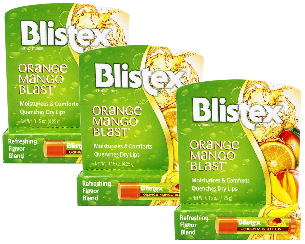 Moisturizing Lip Balm with Vitamins C & E - Tropical Orange Mango 3 Pack