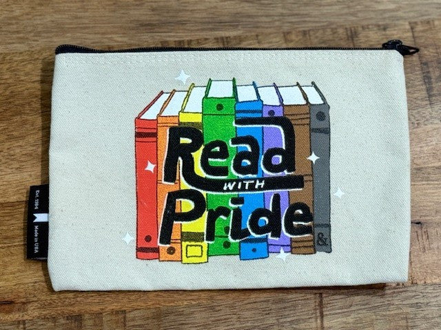 Rainbow LGBTQ Canvas Makeup Pouch Bag Out Of Print Read With Pride