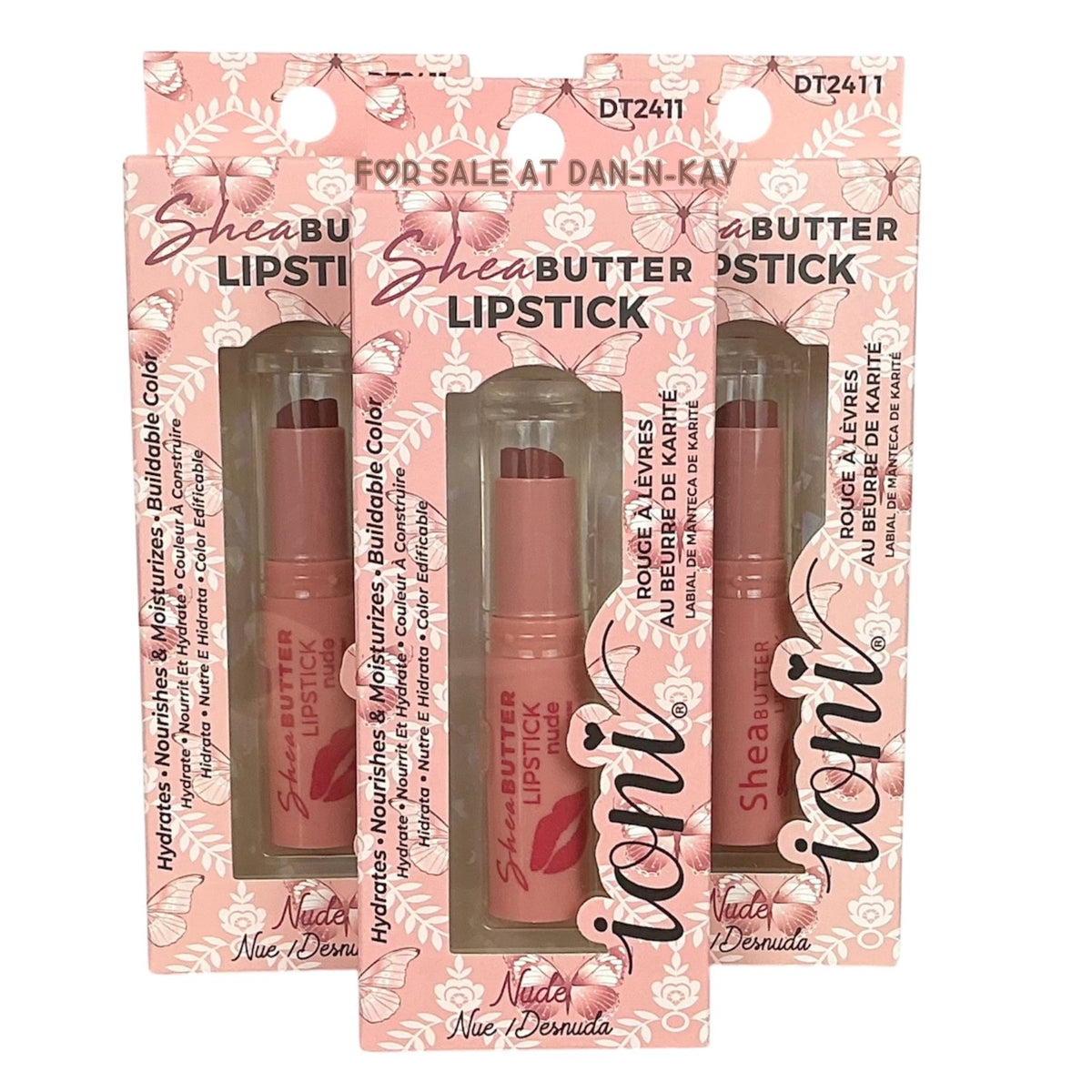 Buildable Shea Butter Lipstick Set - Nude, Hydrating, 3-Pack