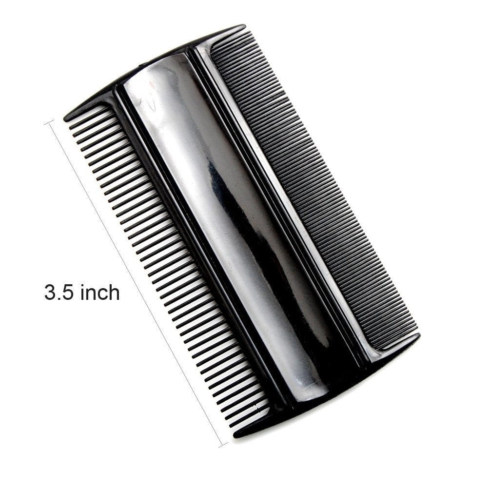 3-Pack Men's Black Hair & Beard Combs - 3.5 Inch Pocket Styling Tool