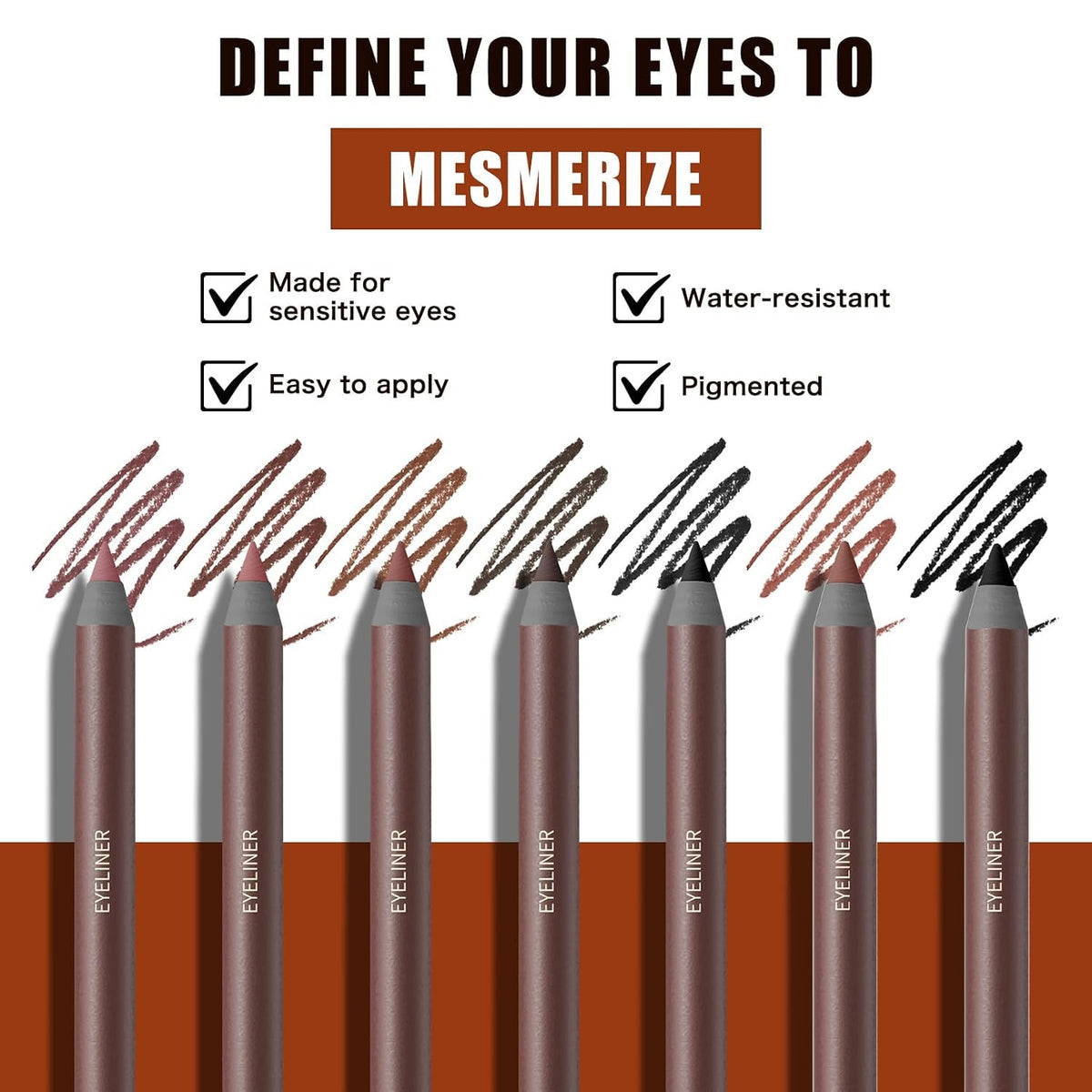 Waterproof Long Lasting Eyeliner Pencil - Smudge-Proof Plum Eye Makeup