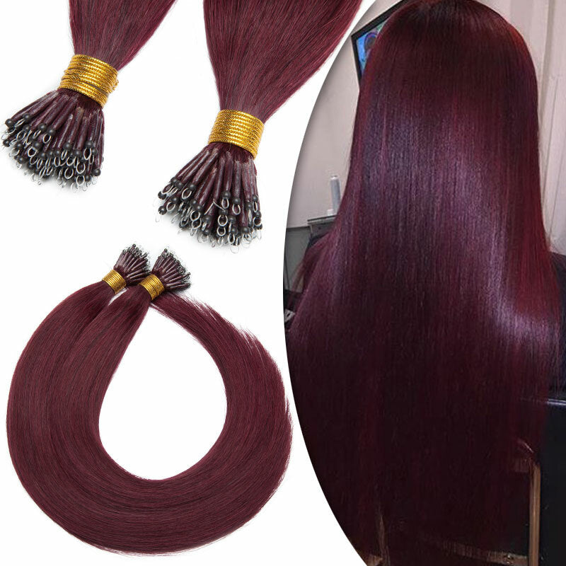 Nano Loop Human Hair Extensions Micro Beads Thick Real Remy Hair 16-22in