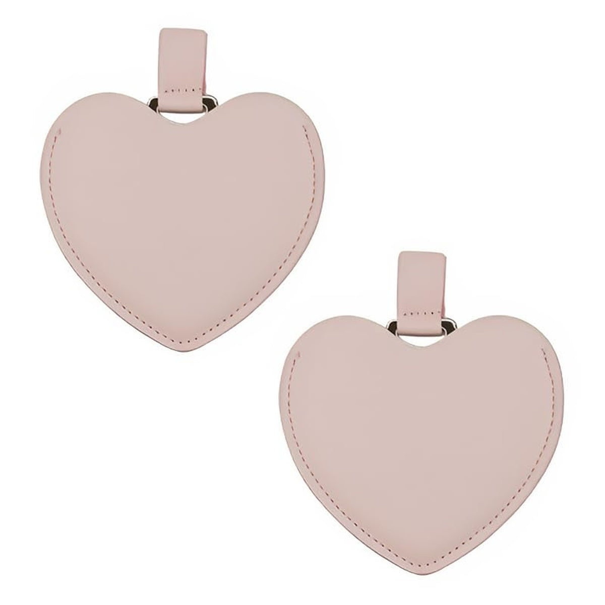 Mini Heart Shaped Stainless Steel Travel Mirror Set with PU Leather Cover - Compact & Shatterproof
