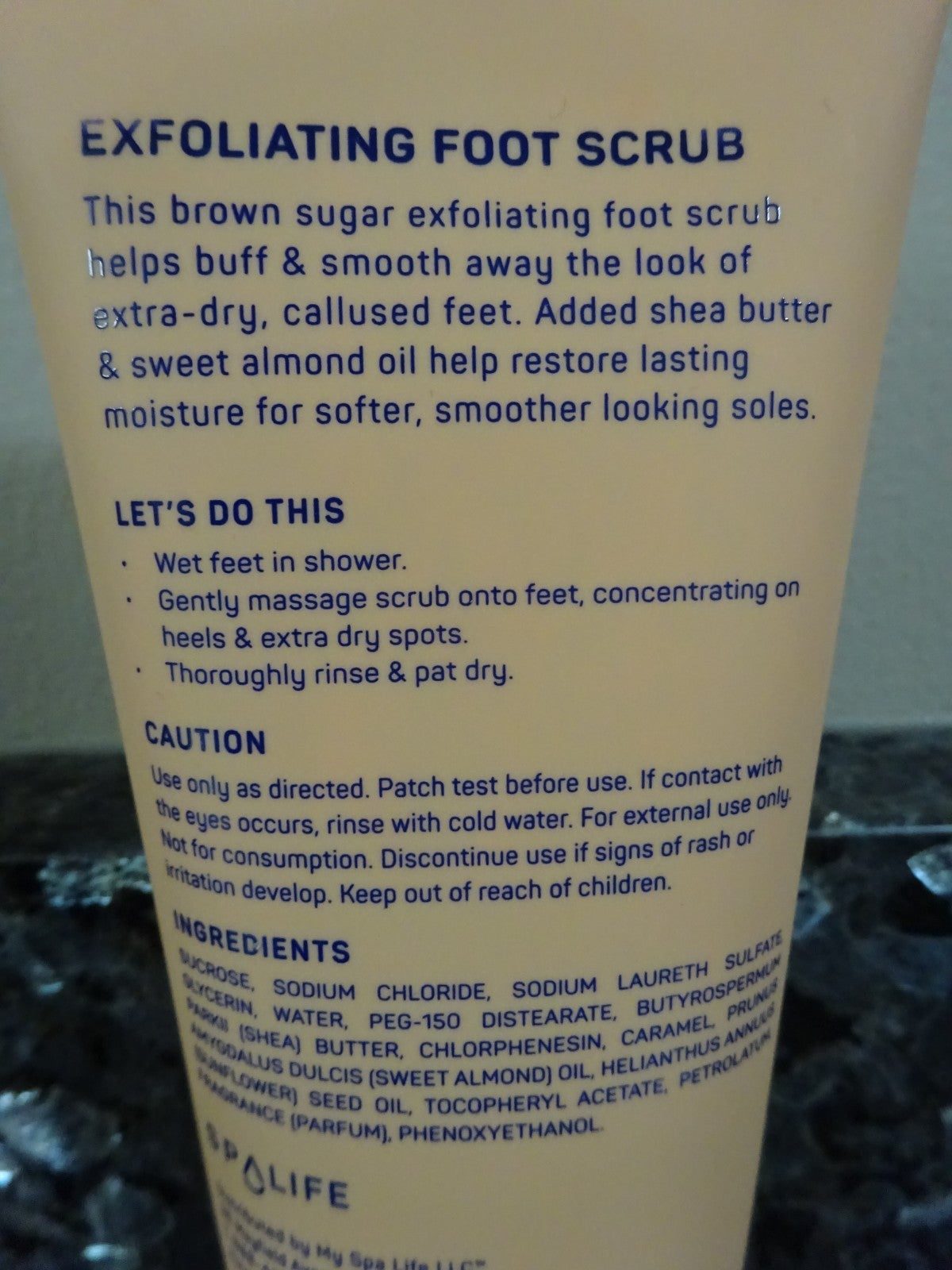 5 Spa Life EXFOLIATE & SMOOTH Brown Sugar with Almond Oil Foot Scrub