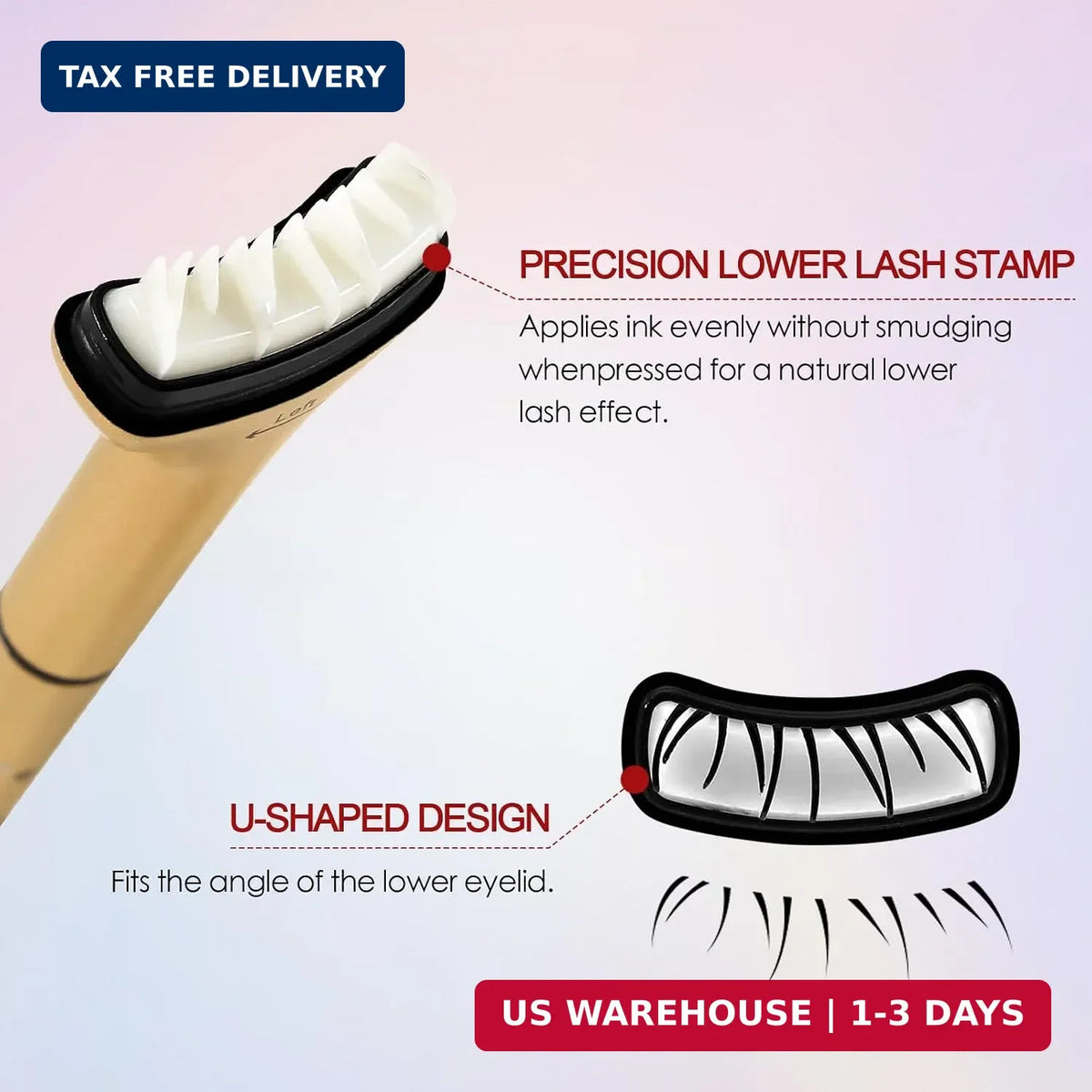 Lower Eyelash Stamp & Eyeliner Kit Waterproof 2-in-1 Eyelash and Eyeliner Tool