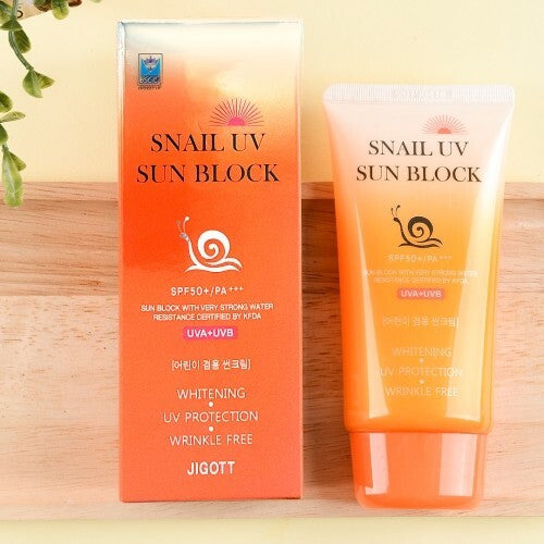 SPF 50+ PA+++ Snail UV Sun Block Cream for Daily Sun Protection
