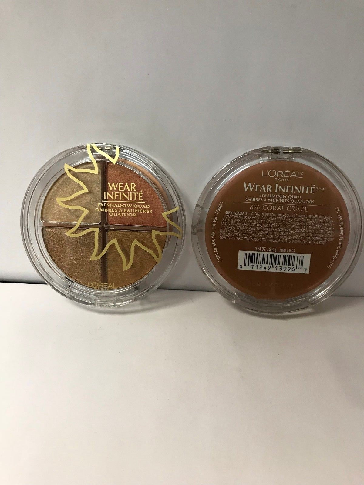 L'Oréal Wear Infinite Eye Shadow Quad Coral Craze - Set of 2