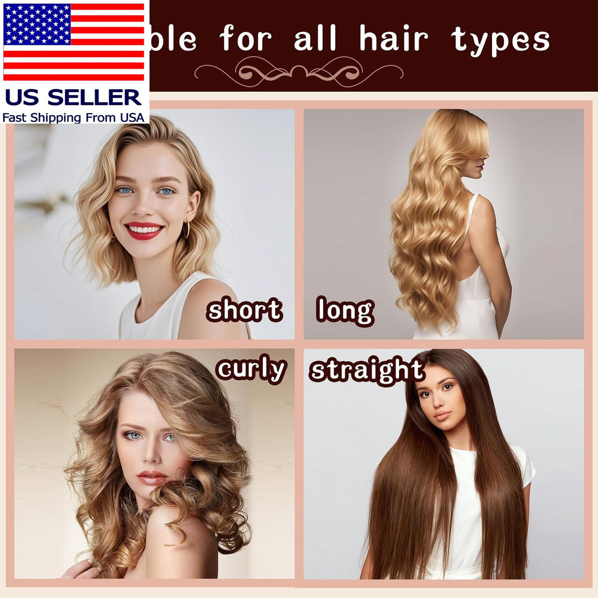 Heatless Hair Curlers Set with Clips for Overnight Styling, No Heat Needed