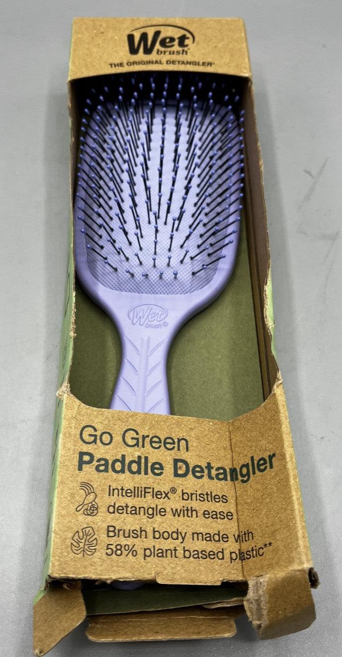 Wet Brush Go Green Paddle Detangler Hair Brush Lavender - New Damaged Box