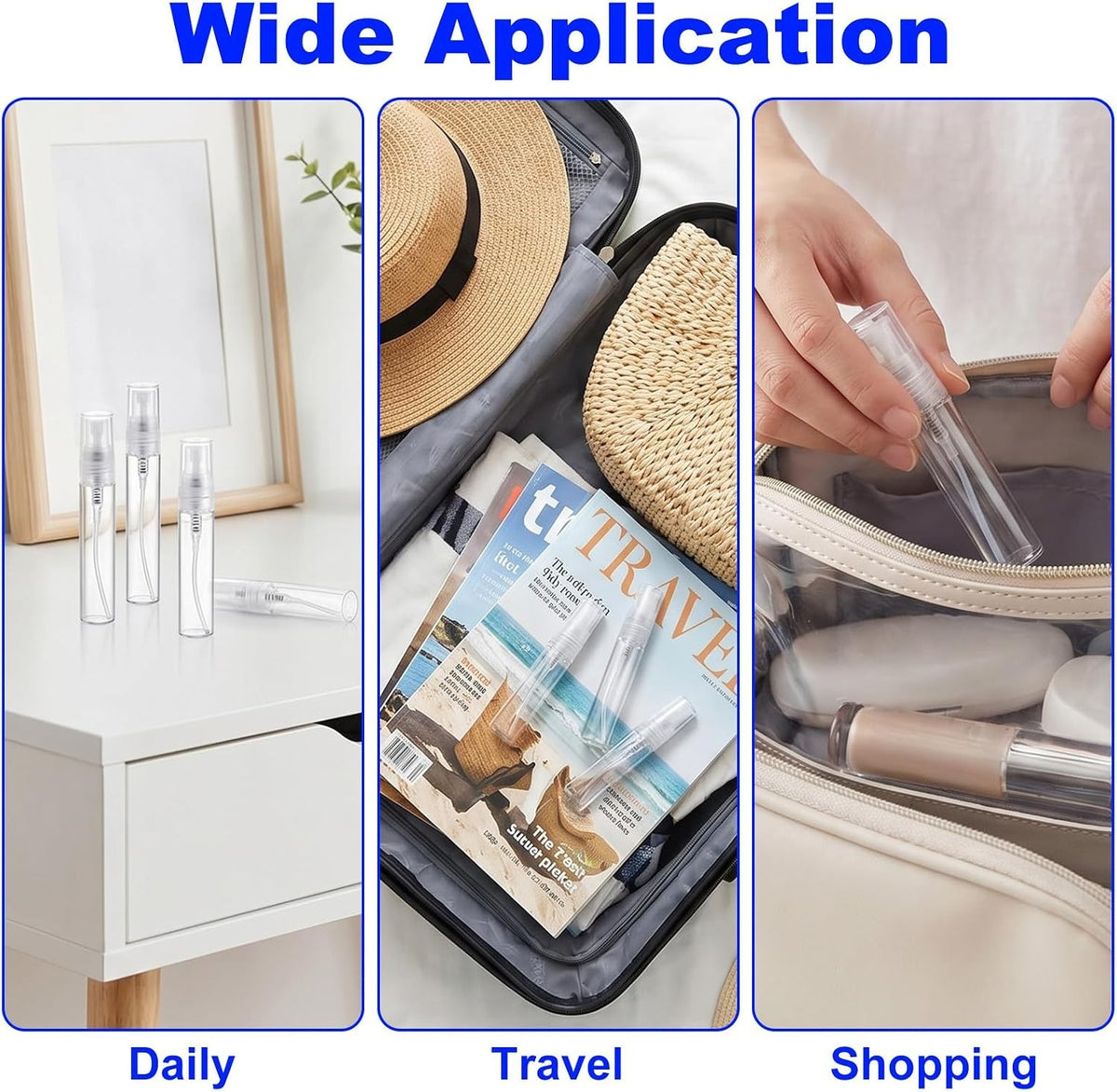 Mini 5ml Perfume Spray Bottles Set of 10 Refillable Travel Mist Containers