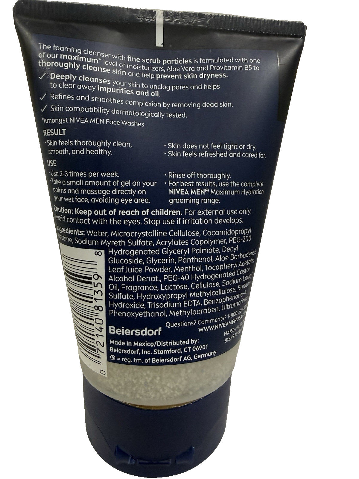Nivea Men Maxium Hydration Deep Cleaning Face Scrub-Vit. B5 + Aloe