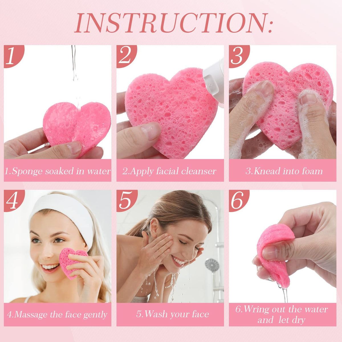 120 Pcs Compressed Facial Sponges with Storage Container for Daily Cleansing