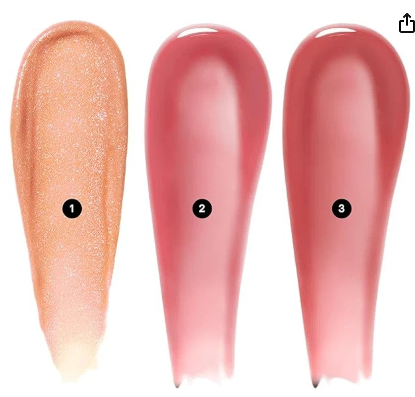 Hydrating Lip Gloss Trio Set - Oil-Infused, Pink, Travel Size